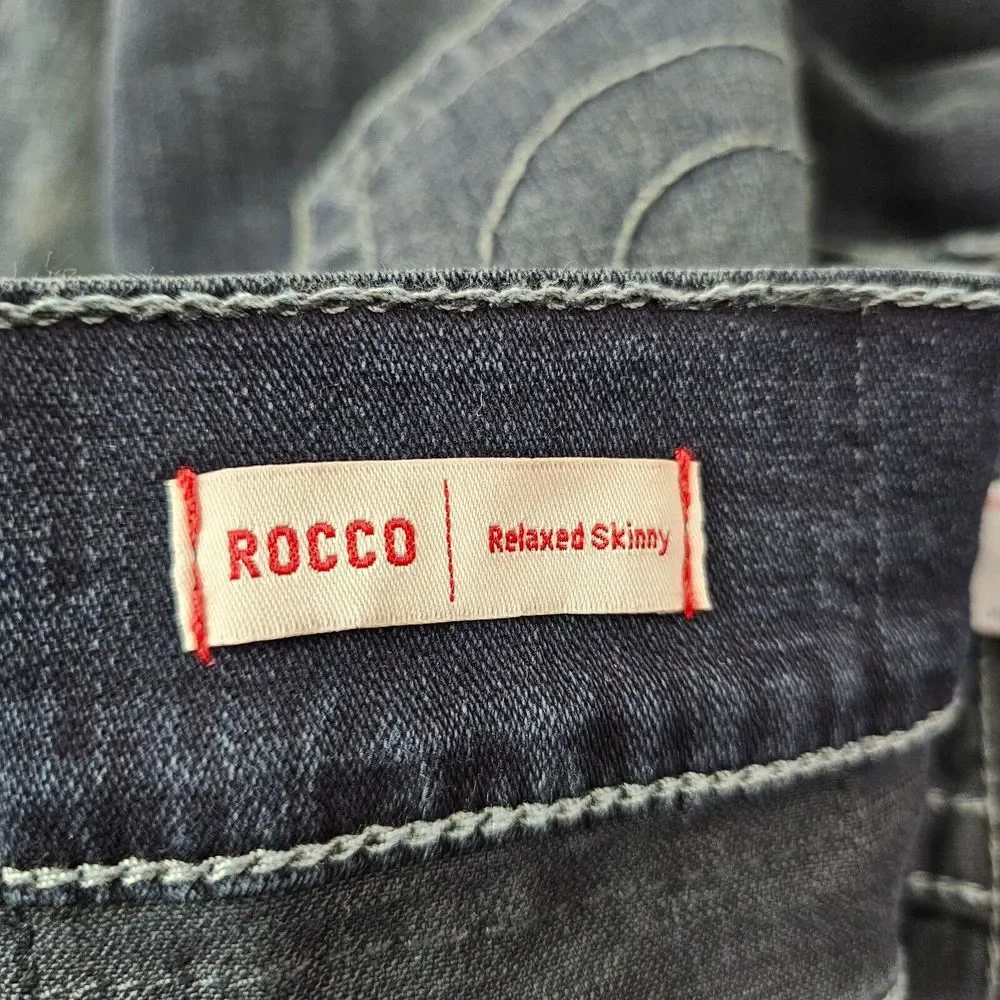 True Religion Mens Rocco Relaxed Skinny Jeans Size 46‎ Blue Dark Wash